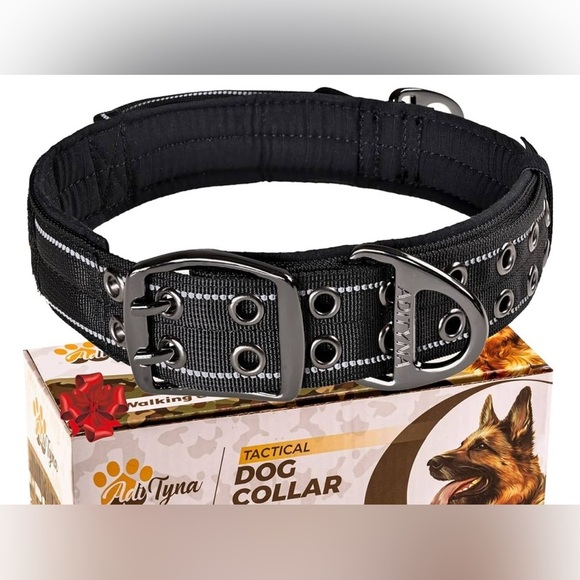 Tactical Dog Collar Black Sz XL Walking Training Heavy Duty 3/4# Adi Tyna NIB - Picture 1 of 9